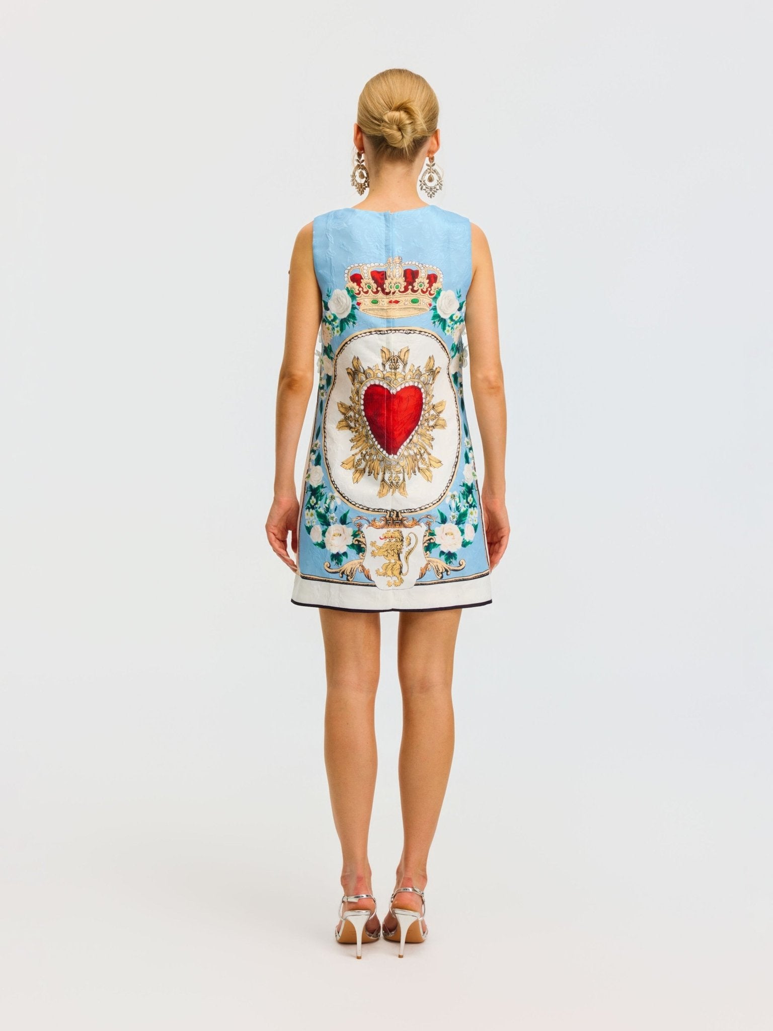 3D Floral Embellished Jacquard Dress - Social Queen