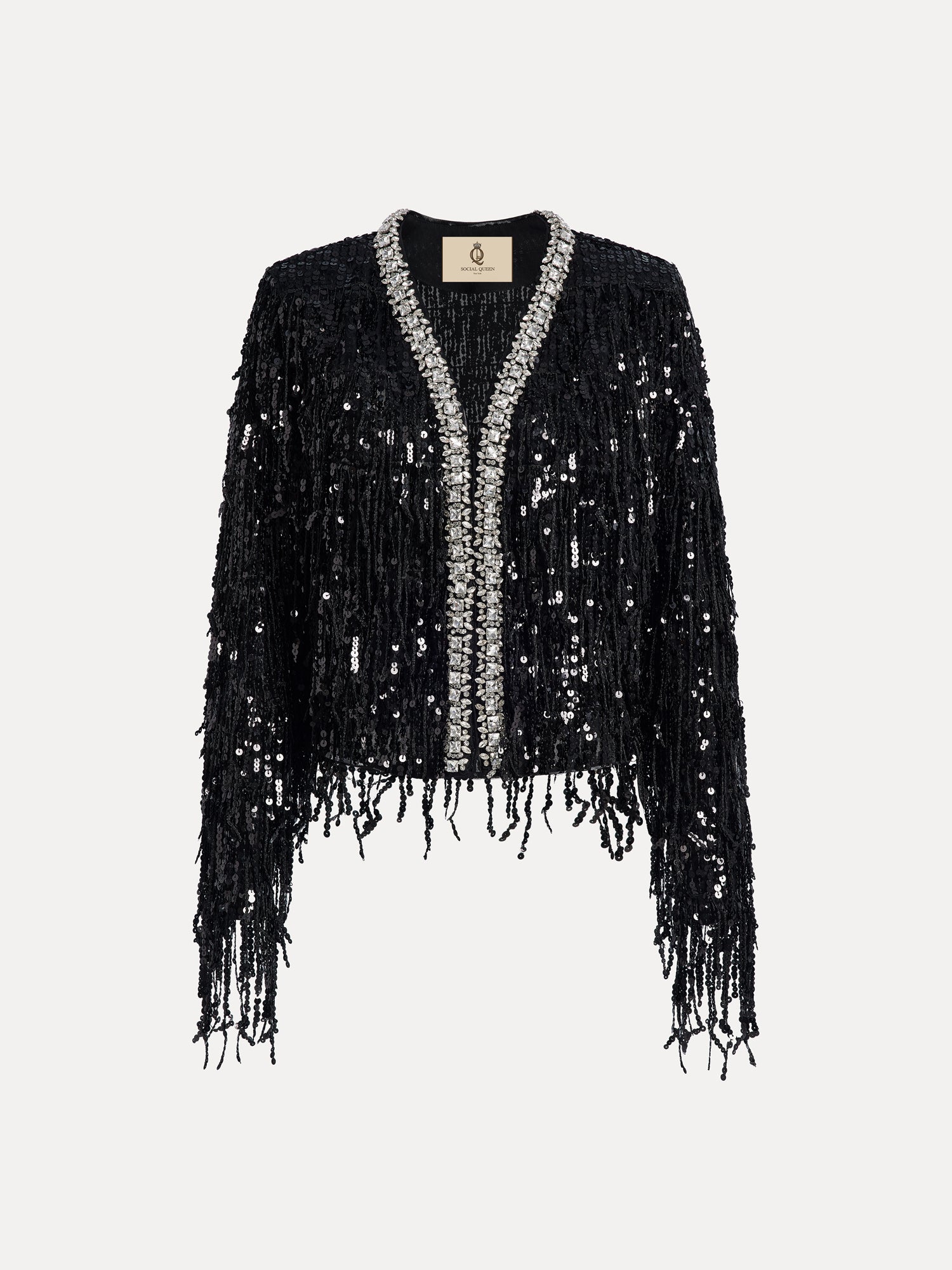 Sequin Fringe Glam Jacket