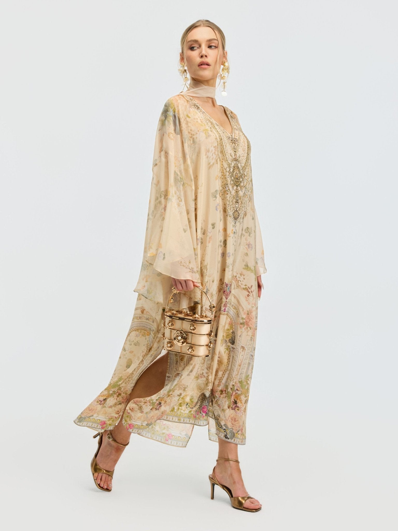 Architectural Print Mulberry Silk Dress - Social Queen