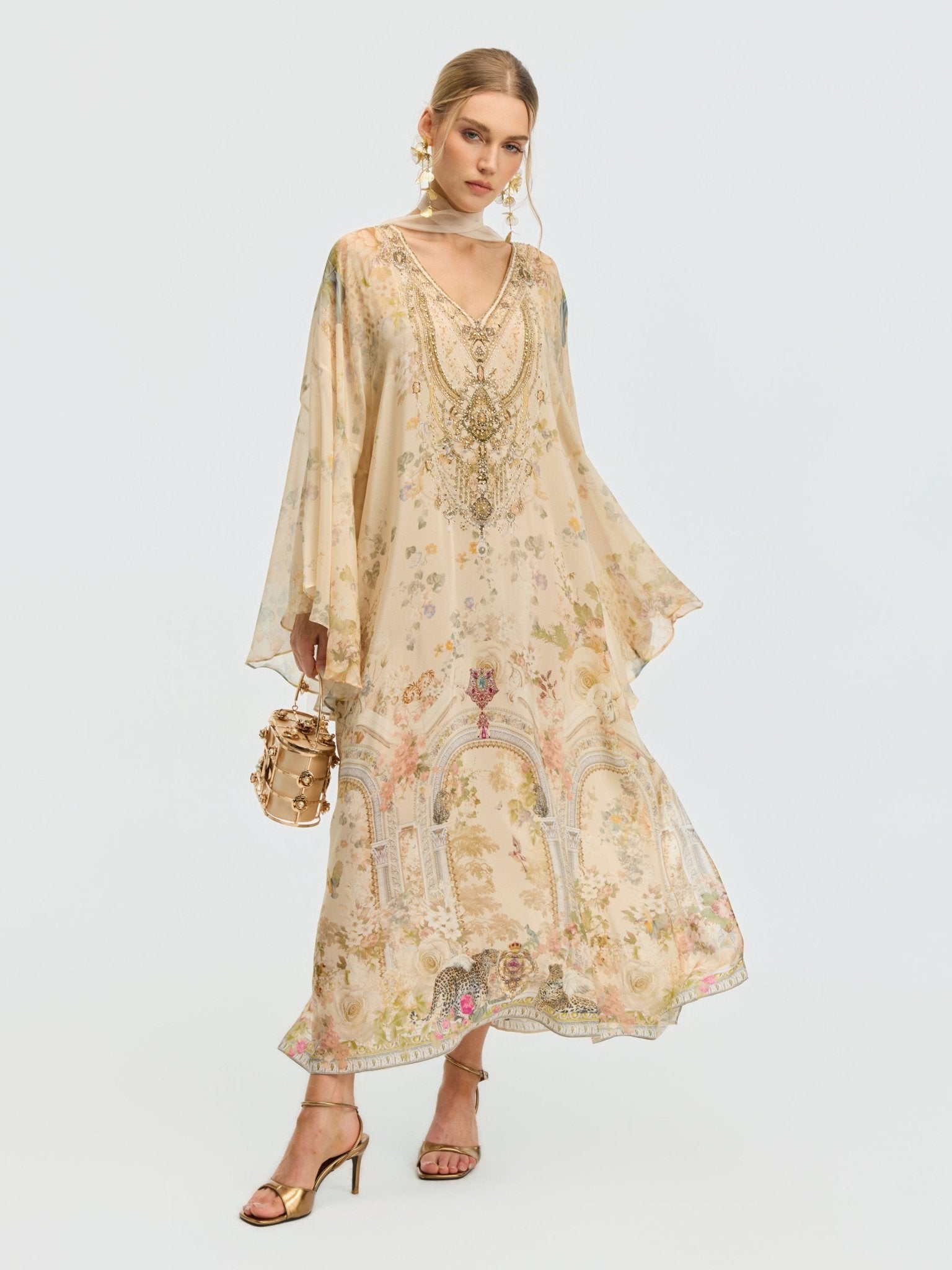 Architectural Print Mulberry Silk Dress - Social Queen