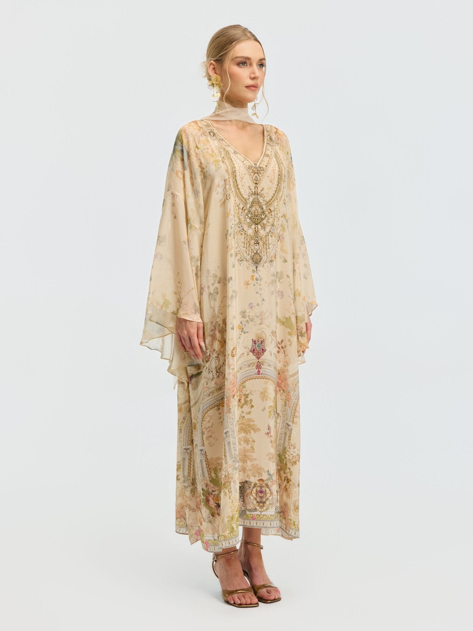 Architectural Print Mulberry Silk Dress - Social Queen