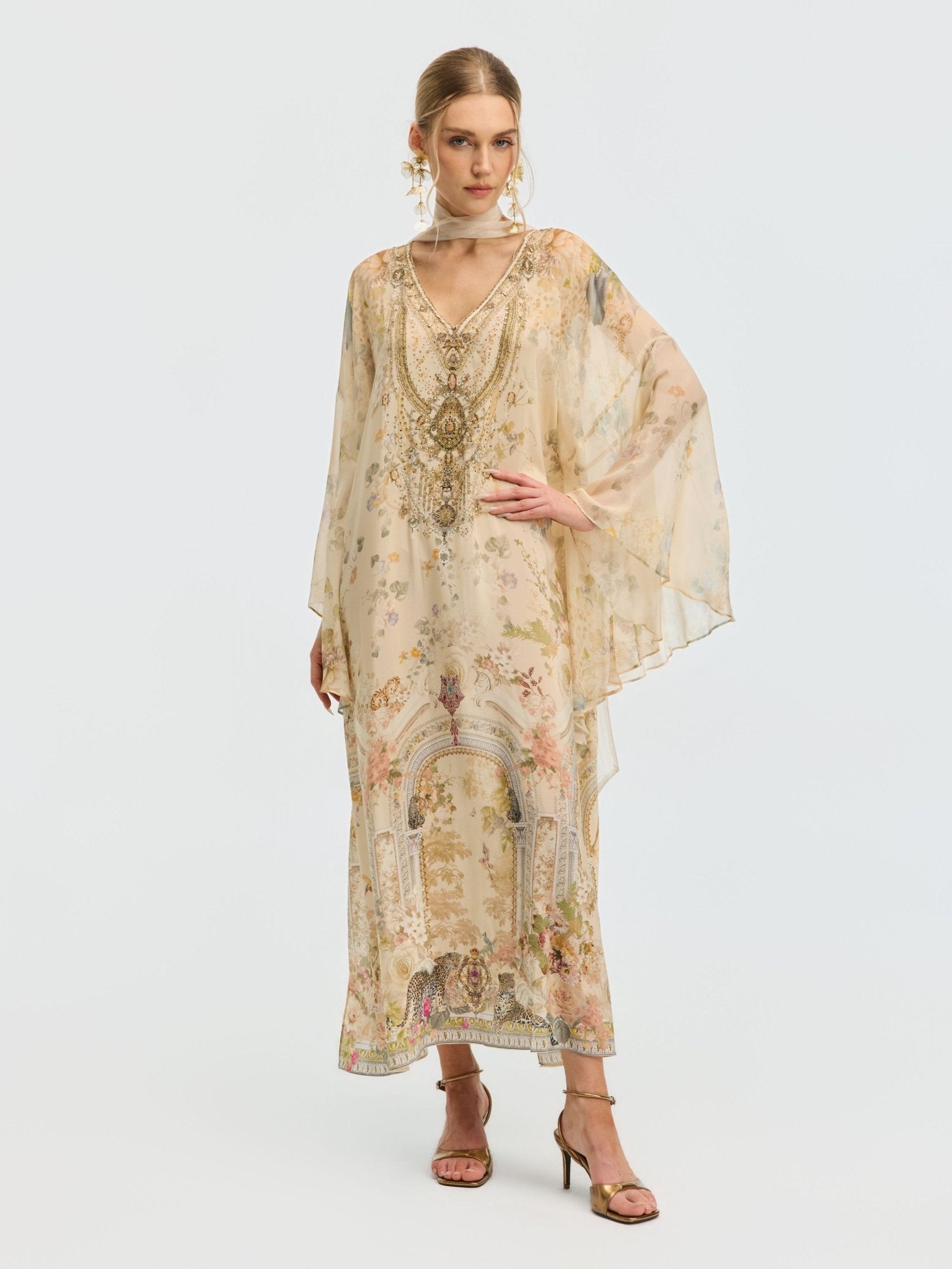 Architectural Print Mulberry Silk Dress - Social Queen