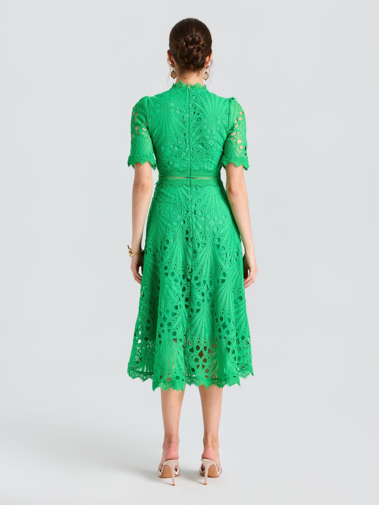 Cutwork Lace A-Line Dress - Social Queen