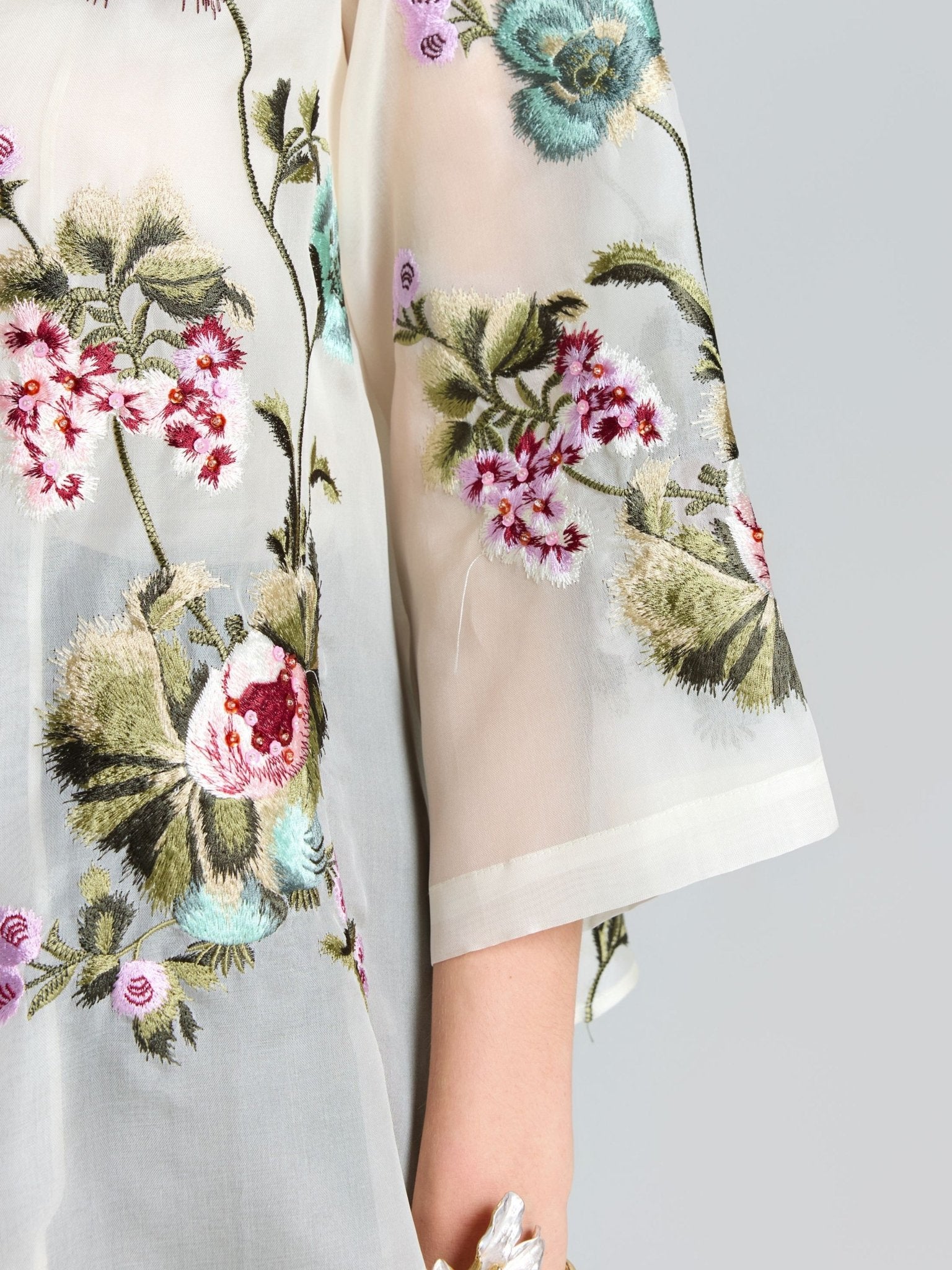 Floral Embroidered Beaded Jacket - Social Queen