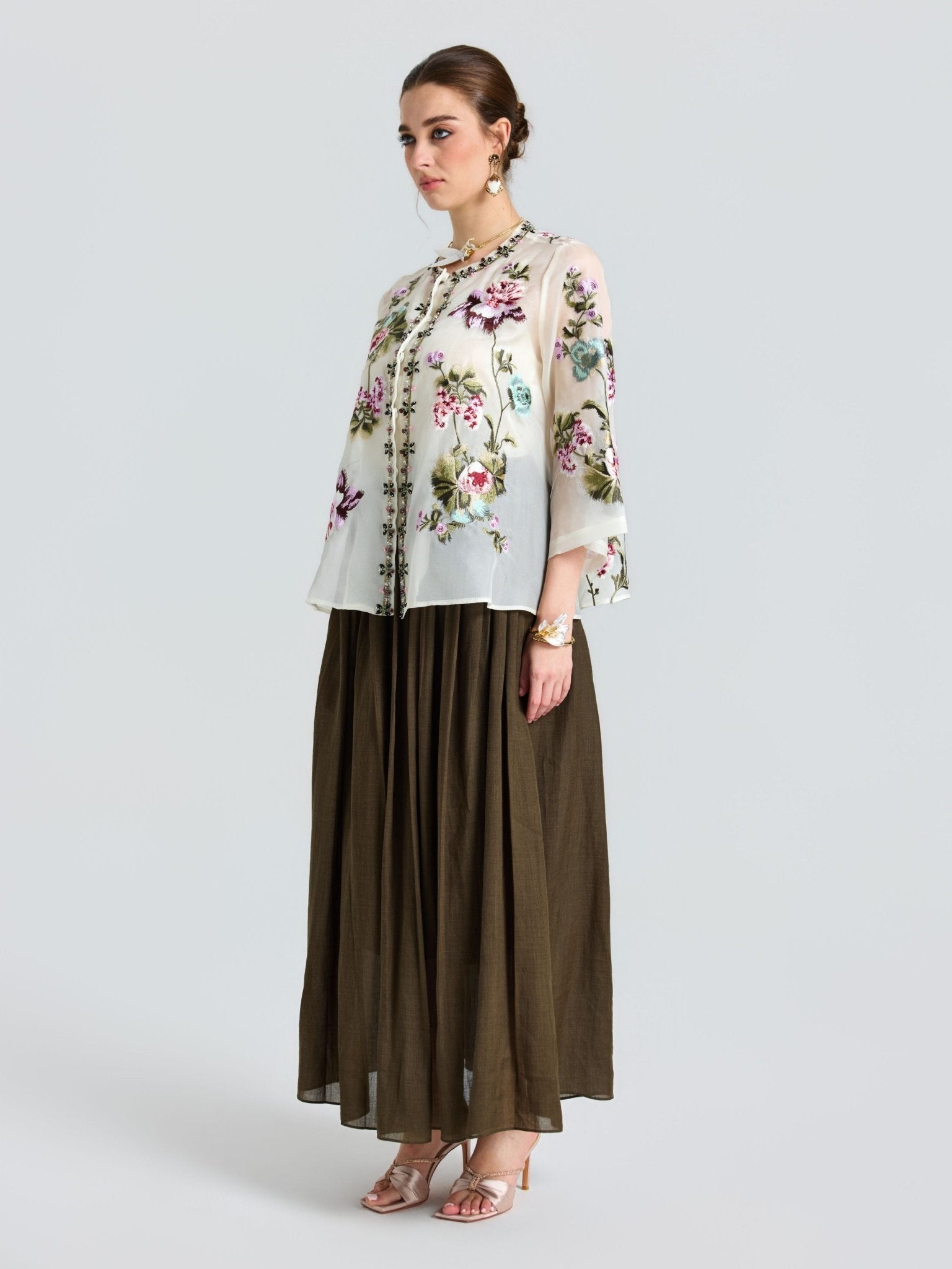 Floral Embroidered Beaded Jacket - Social Queen