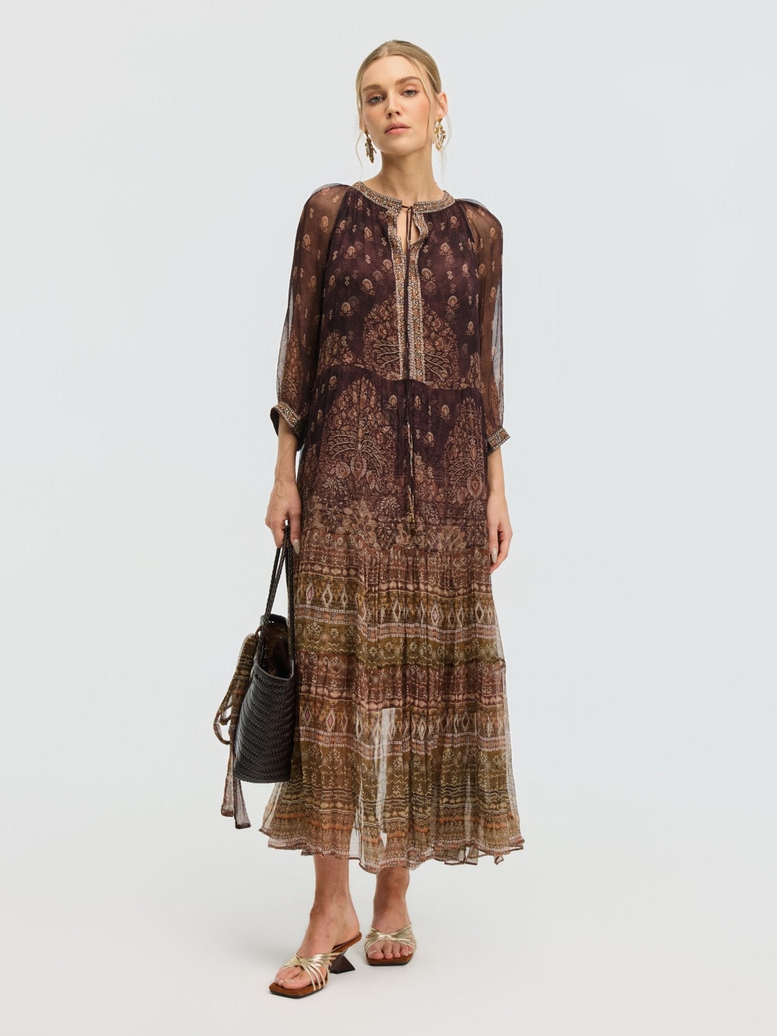 Floral Print Mulberry Silk Dress - Social Queen