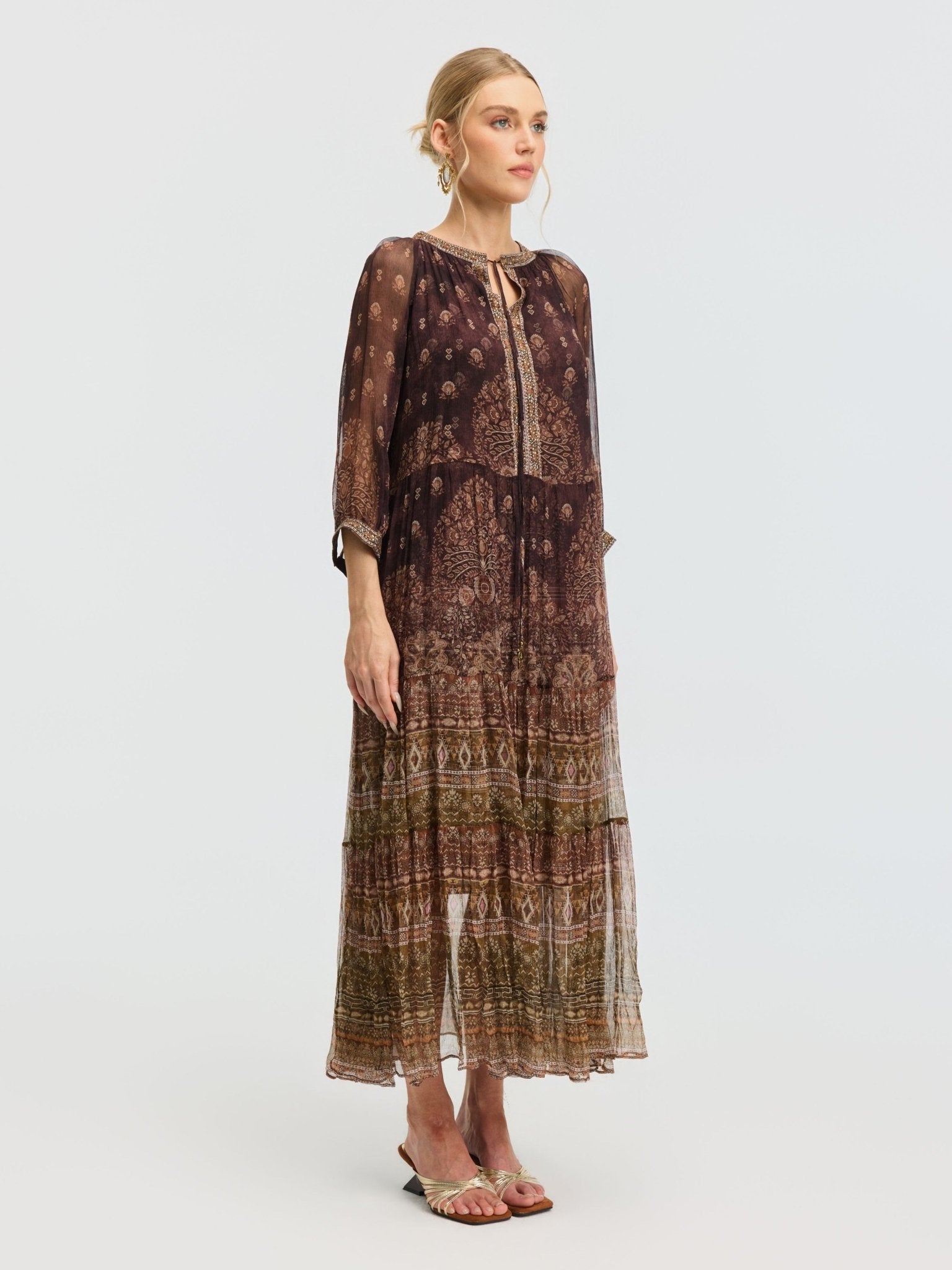 Floral Print Mulberry Silk Dress - Social Queen