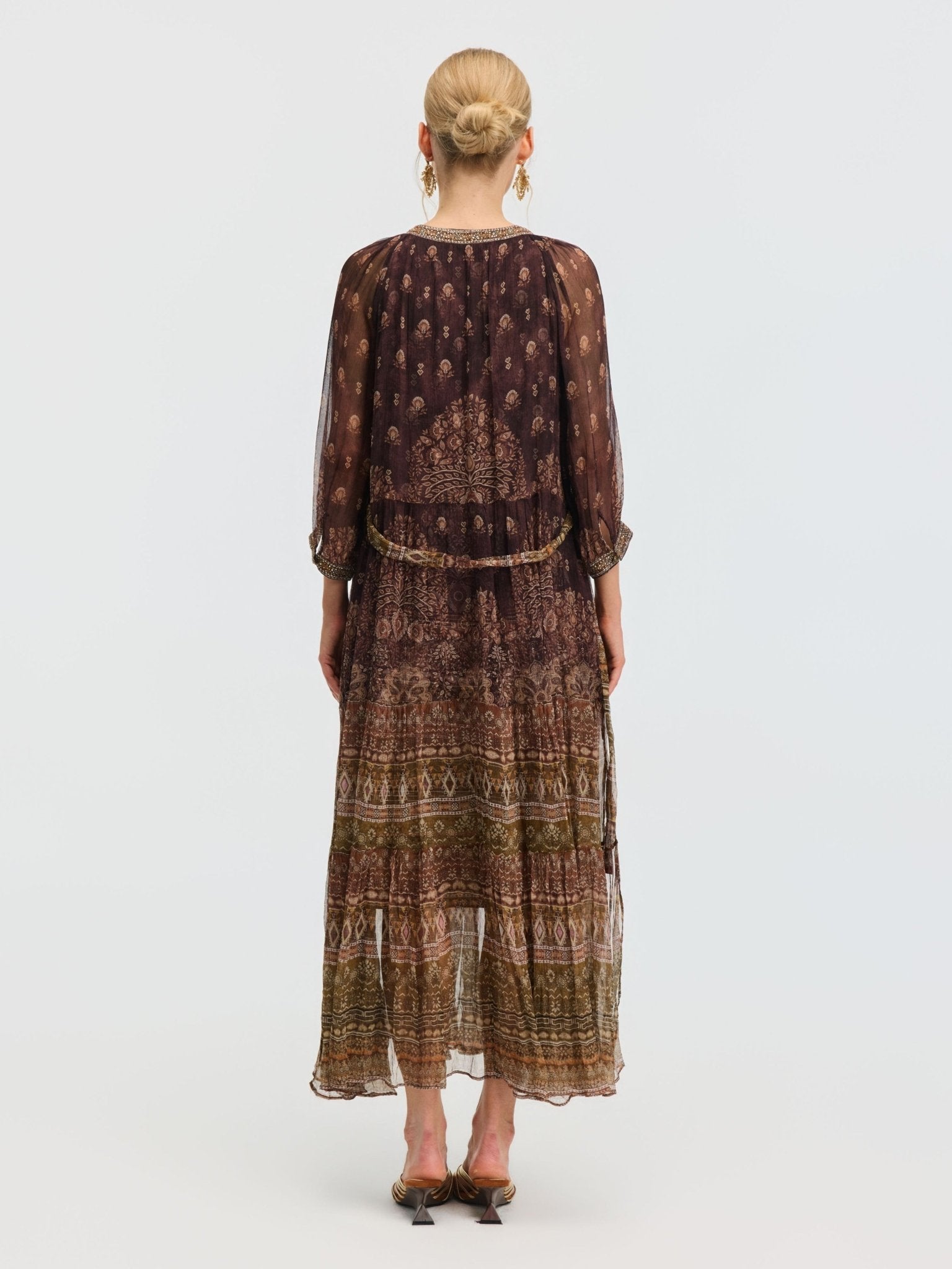 Floral Print Mulberry Silk Dress - Social Queen