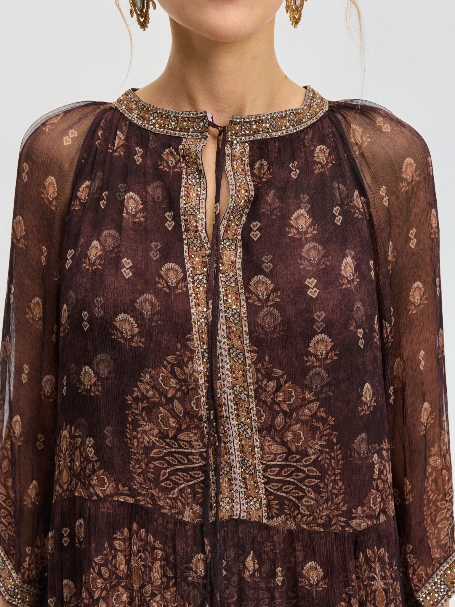 Floral Print Mulberry Silk Dress - Social Queen