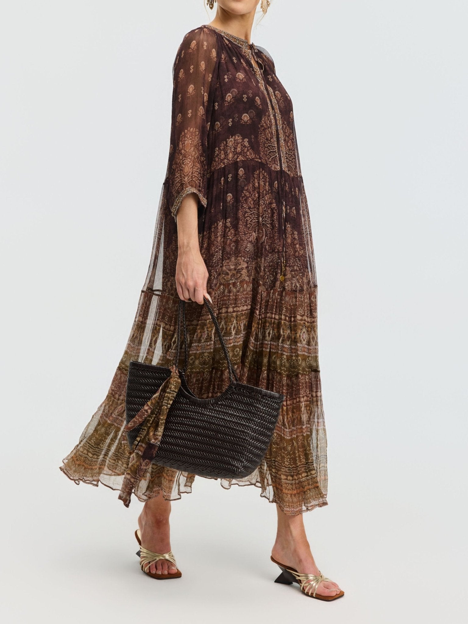 Floral Print Mulberry Silk Dress - Social Queen
