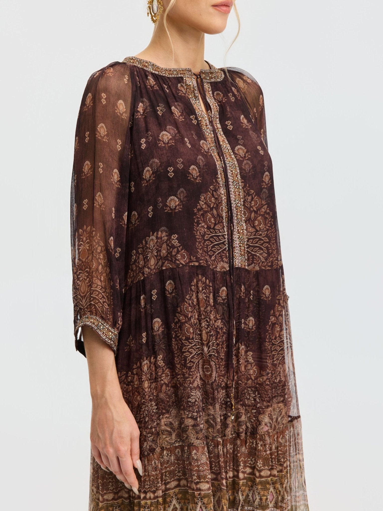 Floral Print Mulberry Silk Dress - Social Queen