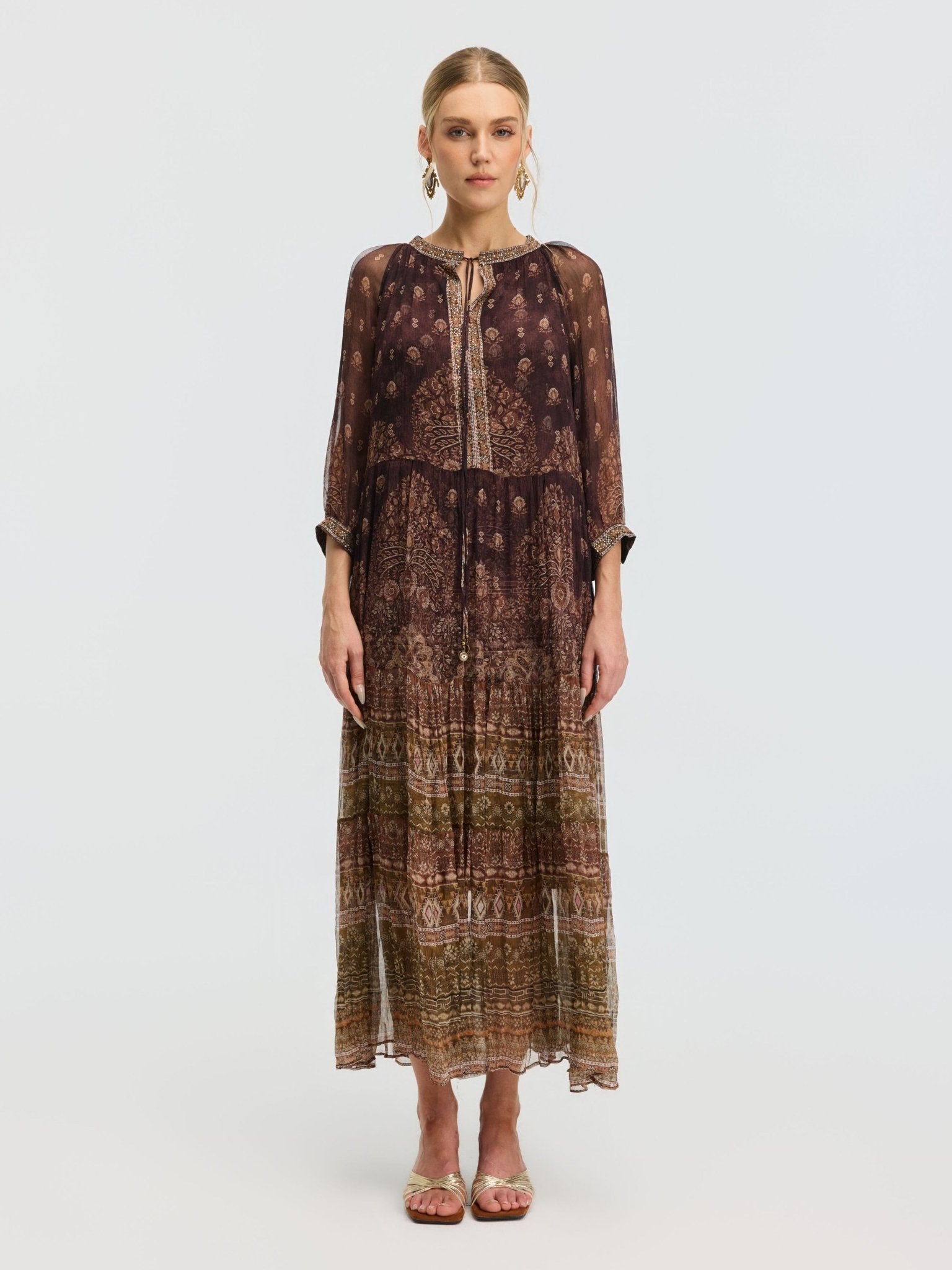 Floral Print Mulberry Silk Dress - Social Queen