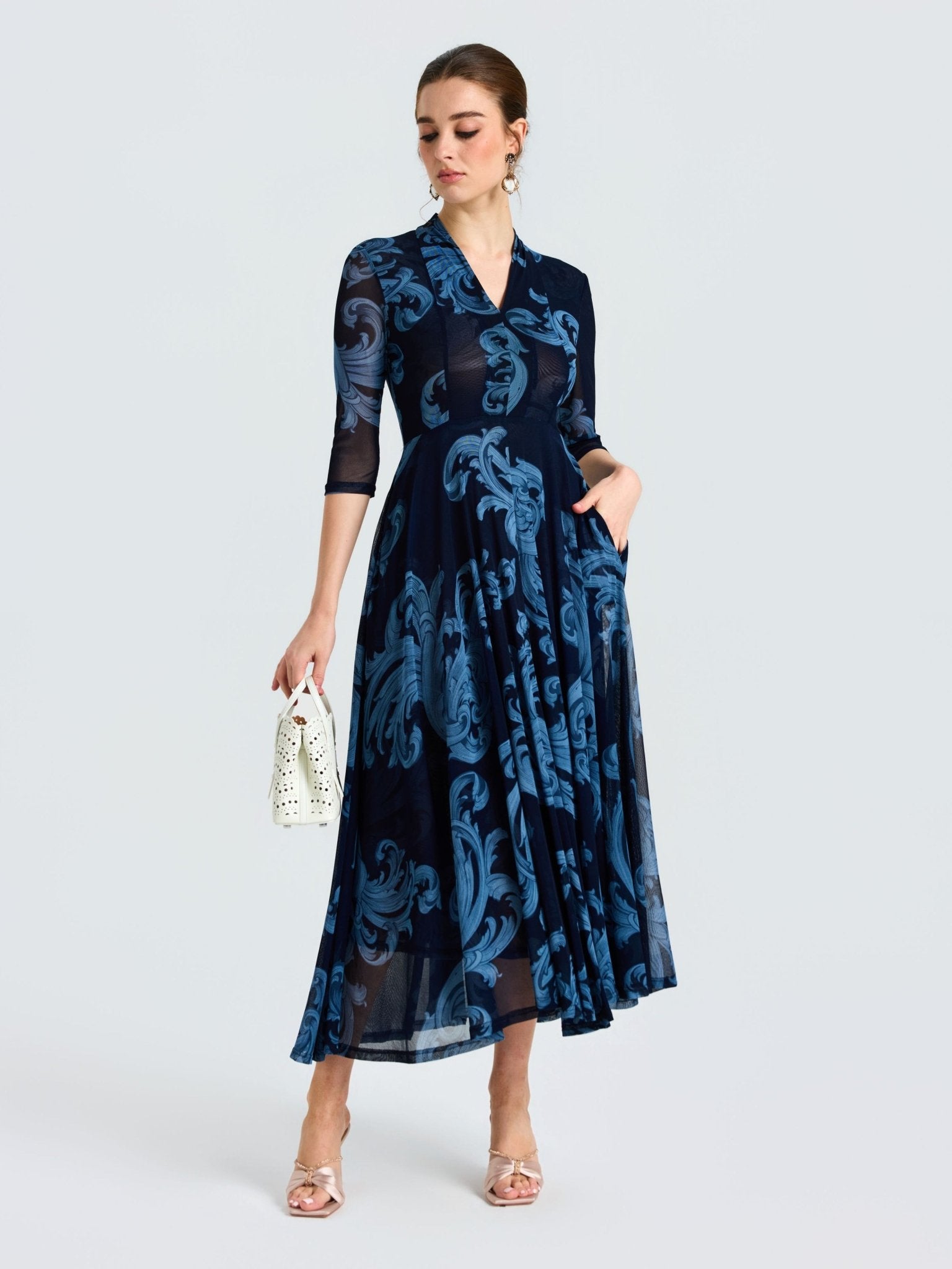 Floral Print Stretch Dress - Social Queen