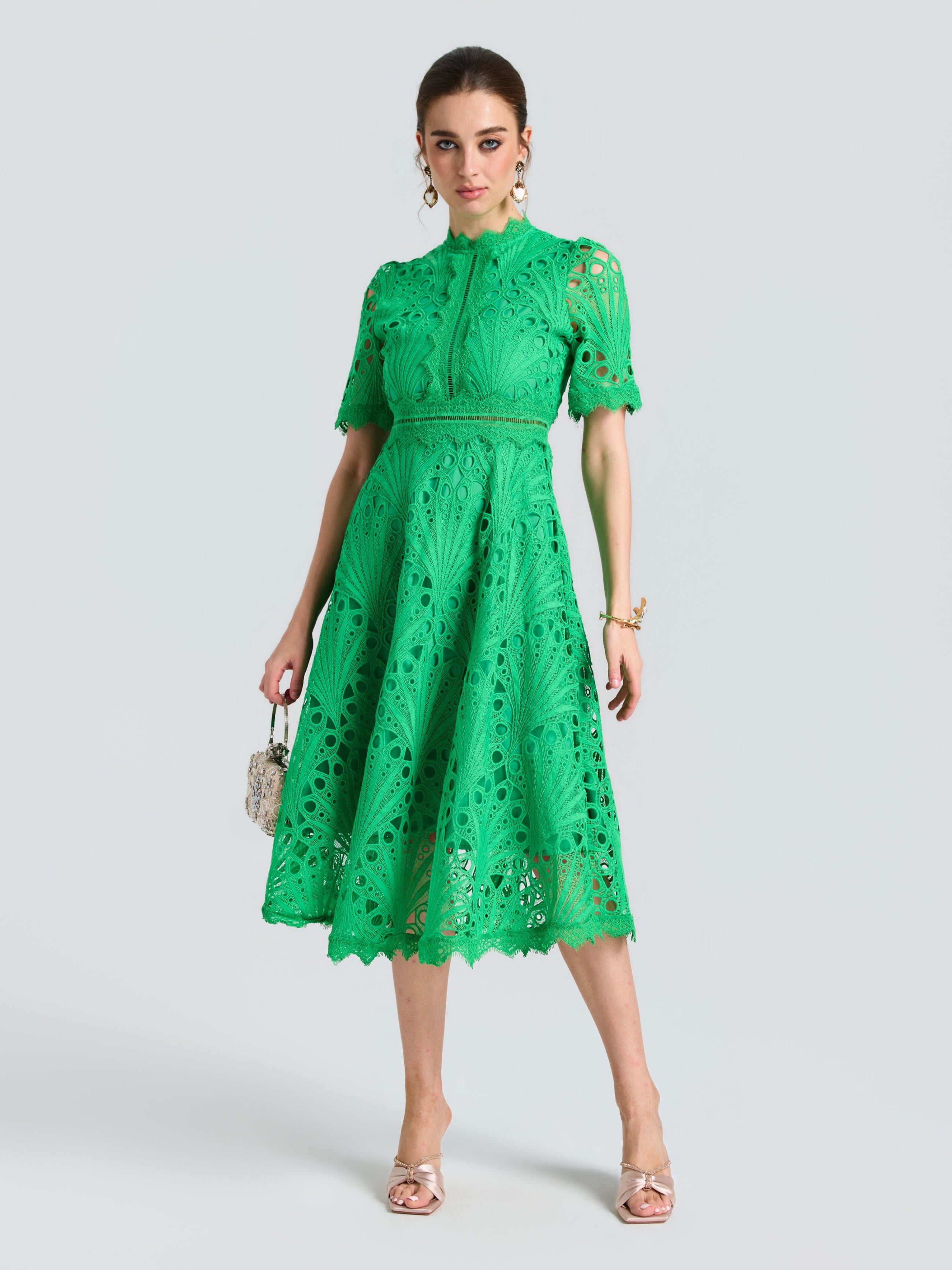 Cutwork Lace A-Line Dress