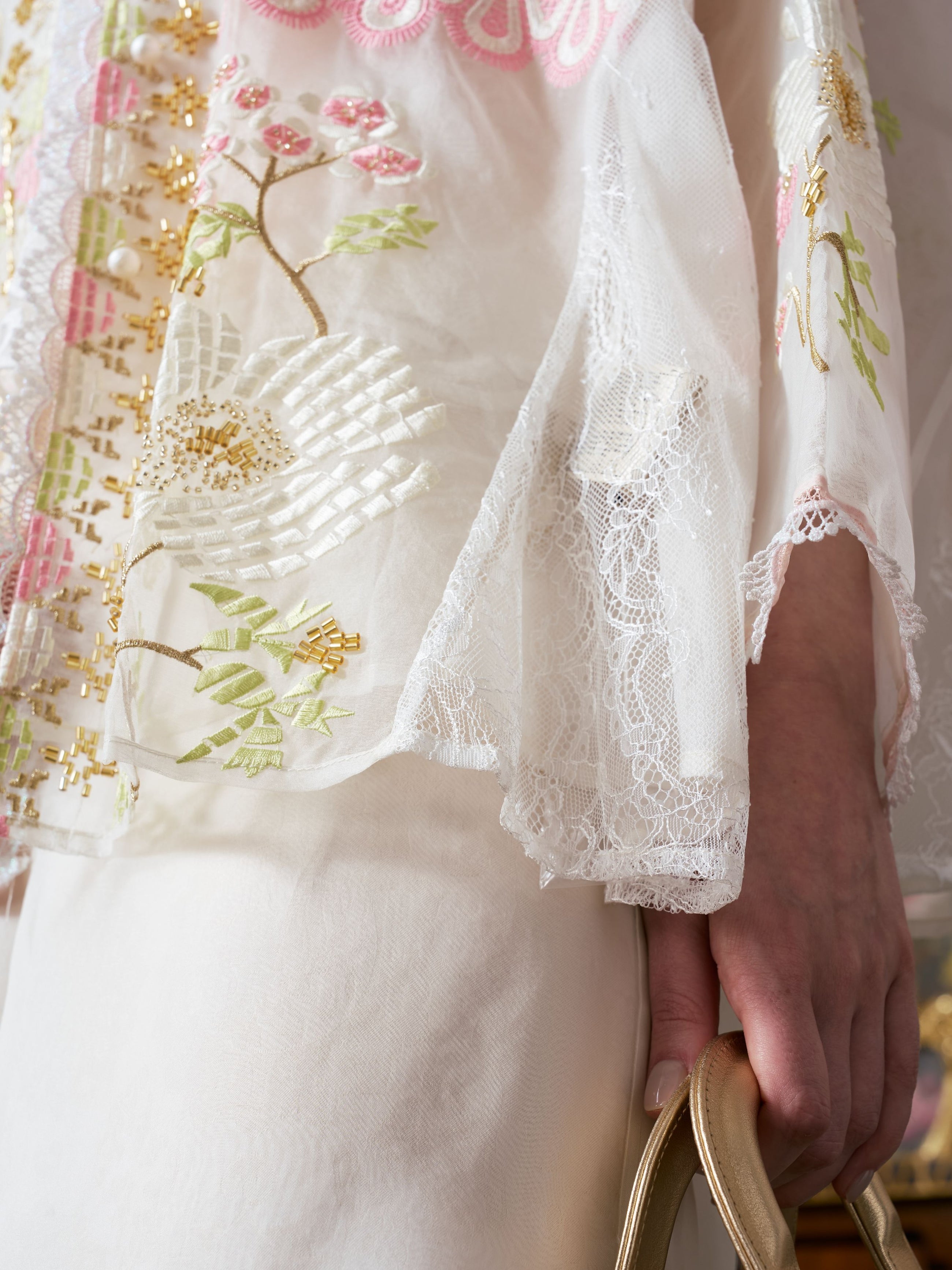 Floral Embroidered Mulberry Silk Jacket