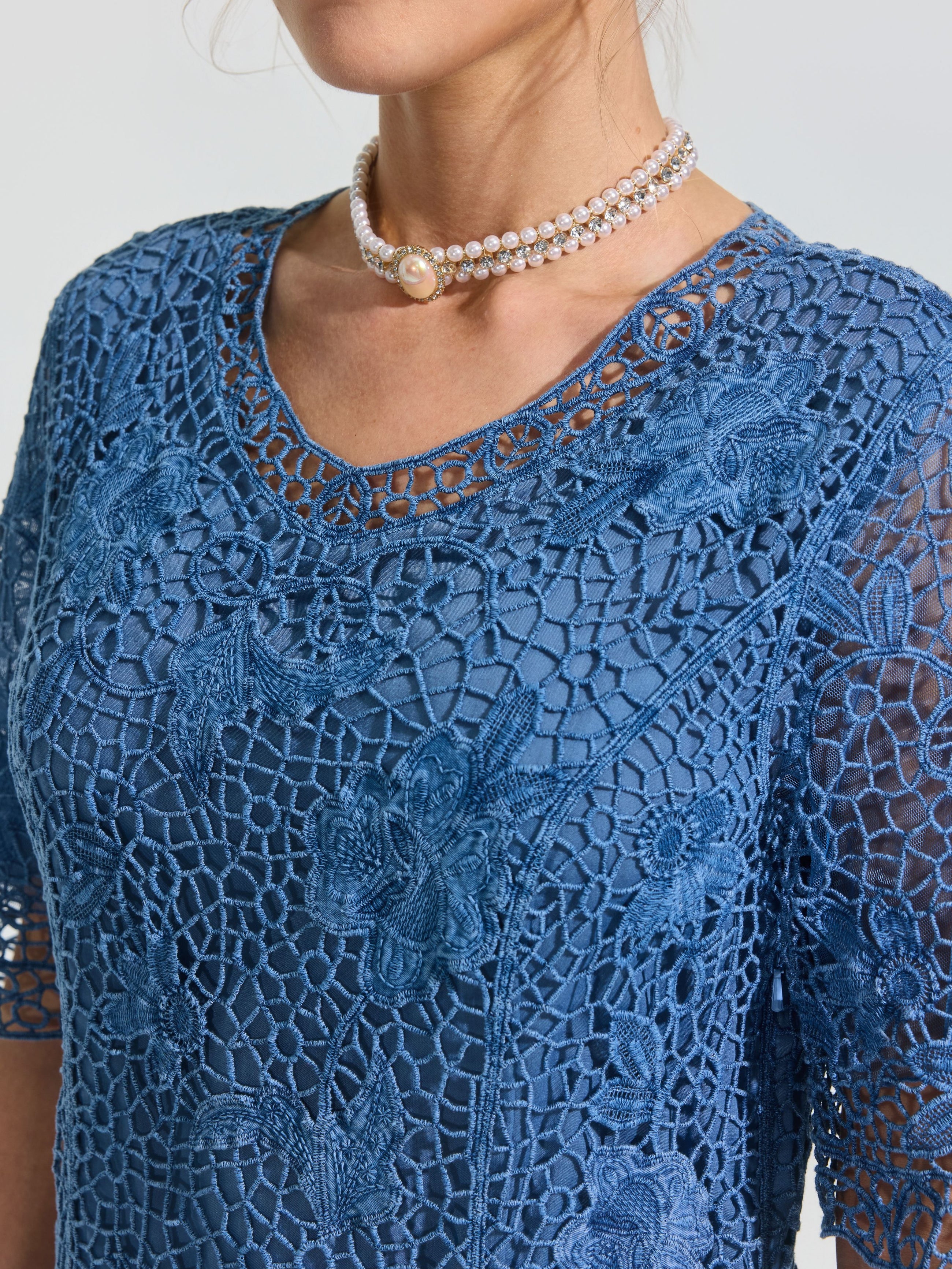 Rose Embroidered Lace Dress