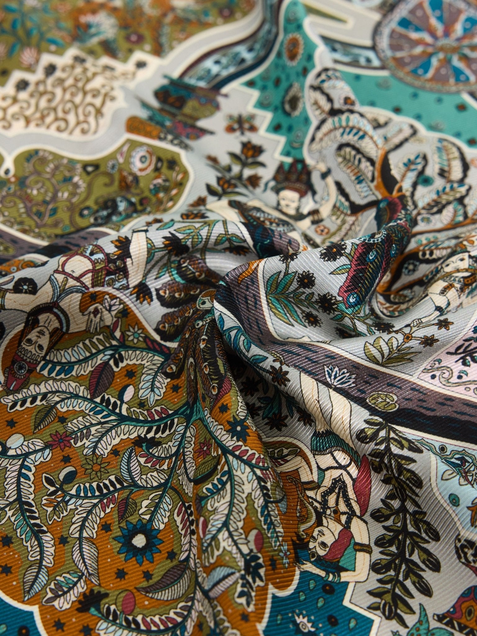 Mythical Garden Silk Scarf - Social Queen