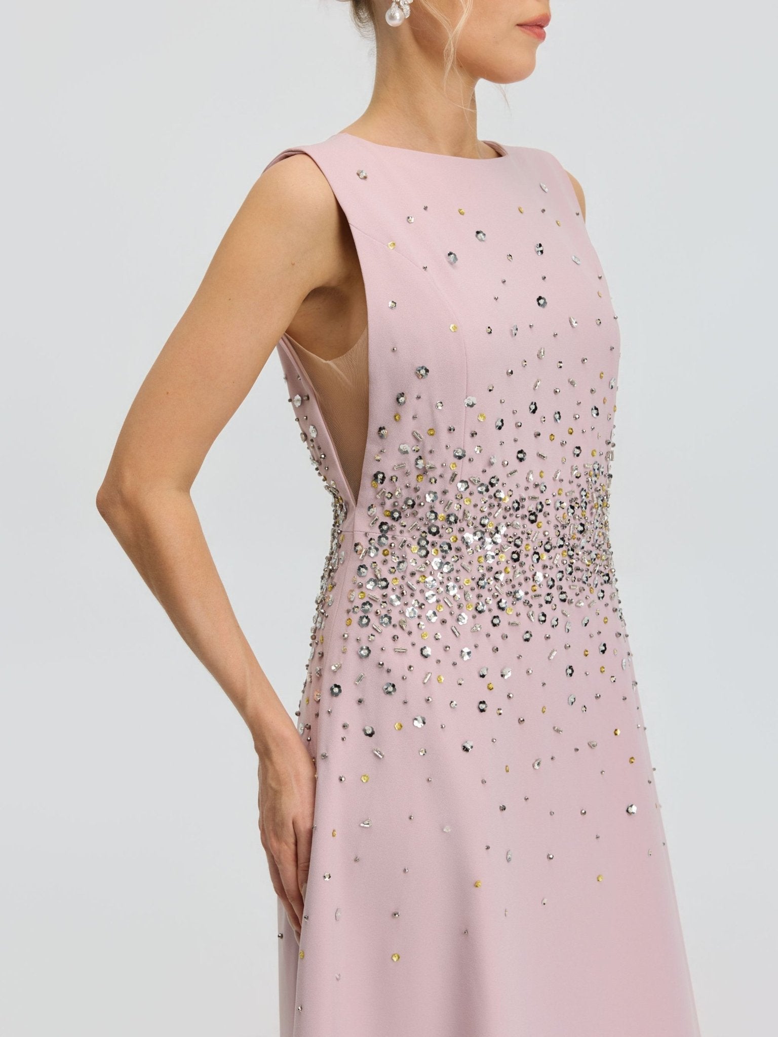 Ombre Beaded A-Line Gown - Social Queen