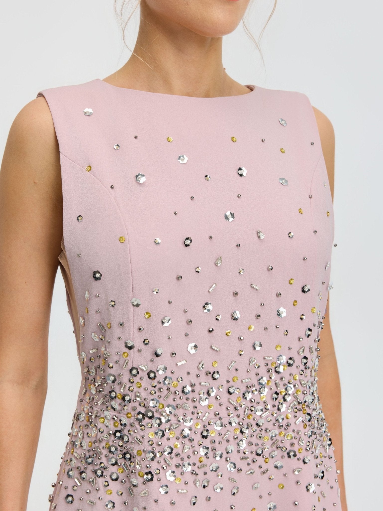 Ombre Beaded A-Line Gown - Social Queen
