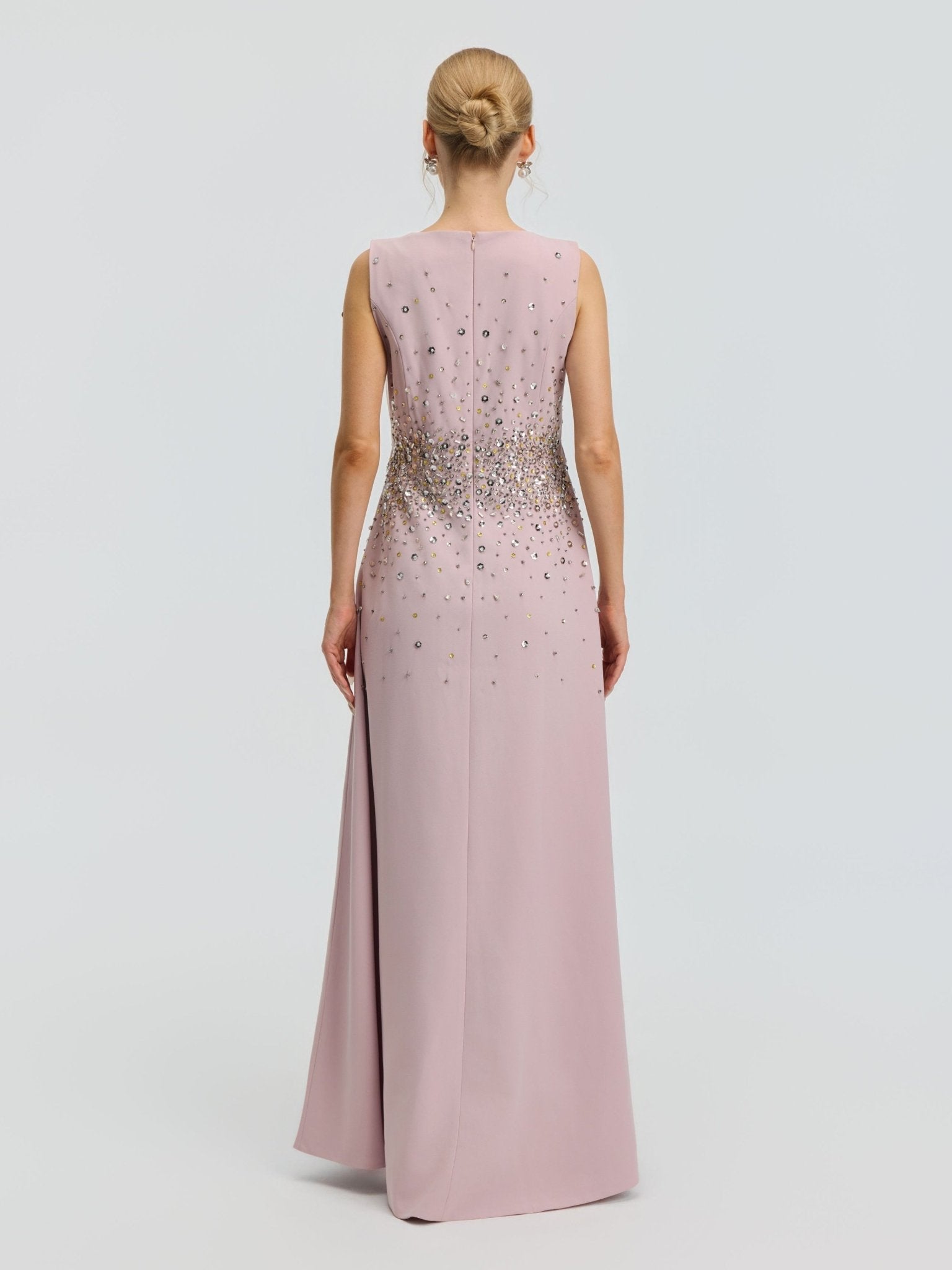 Ombre Beaded A-Line Gown - Social Queen