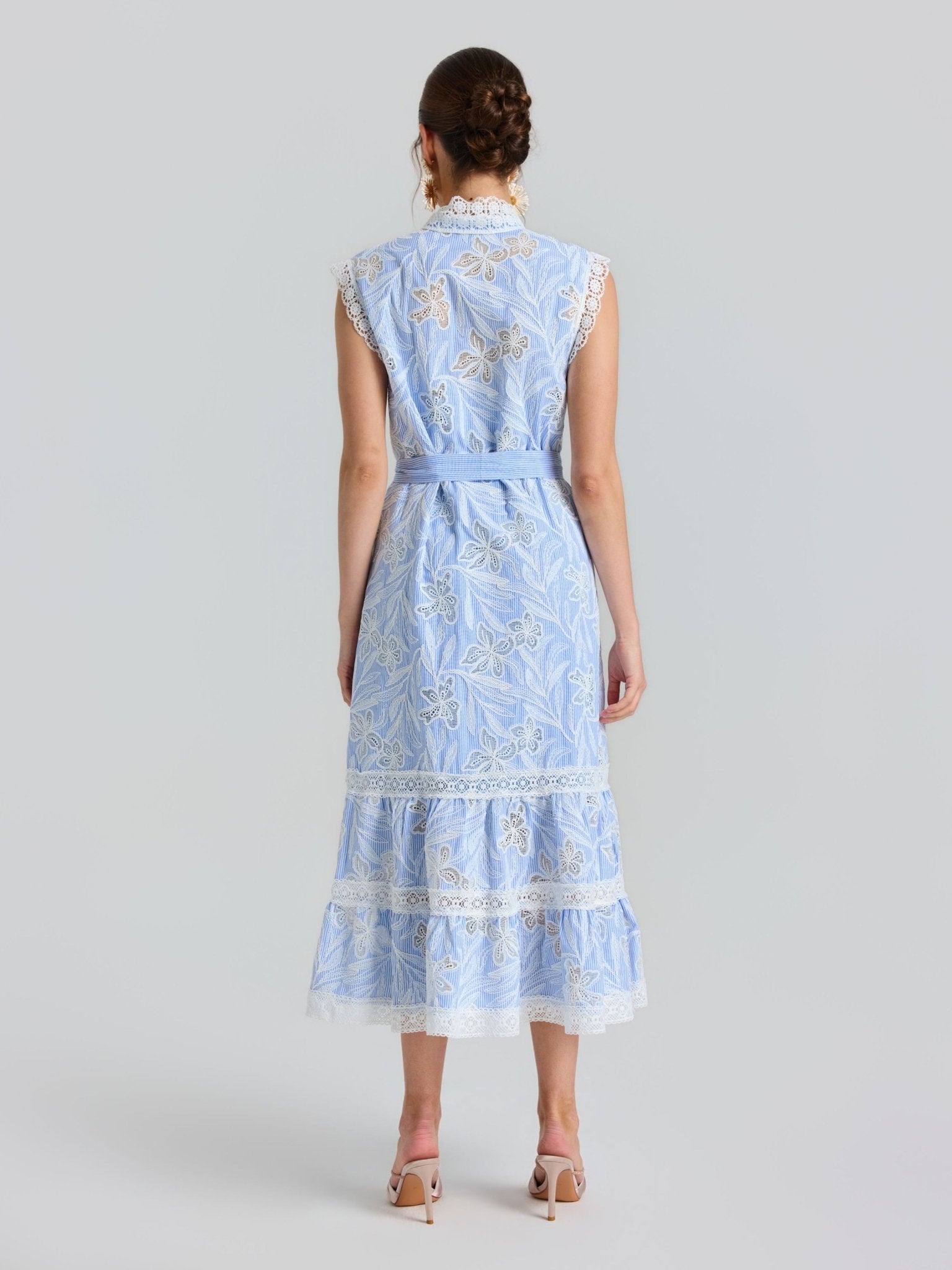 Openwork Embroidered Lace-Trim Dress - Social Queen