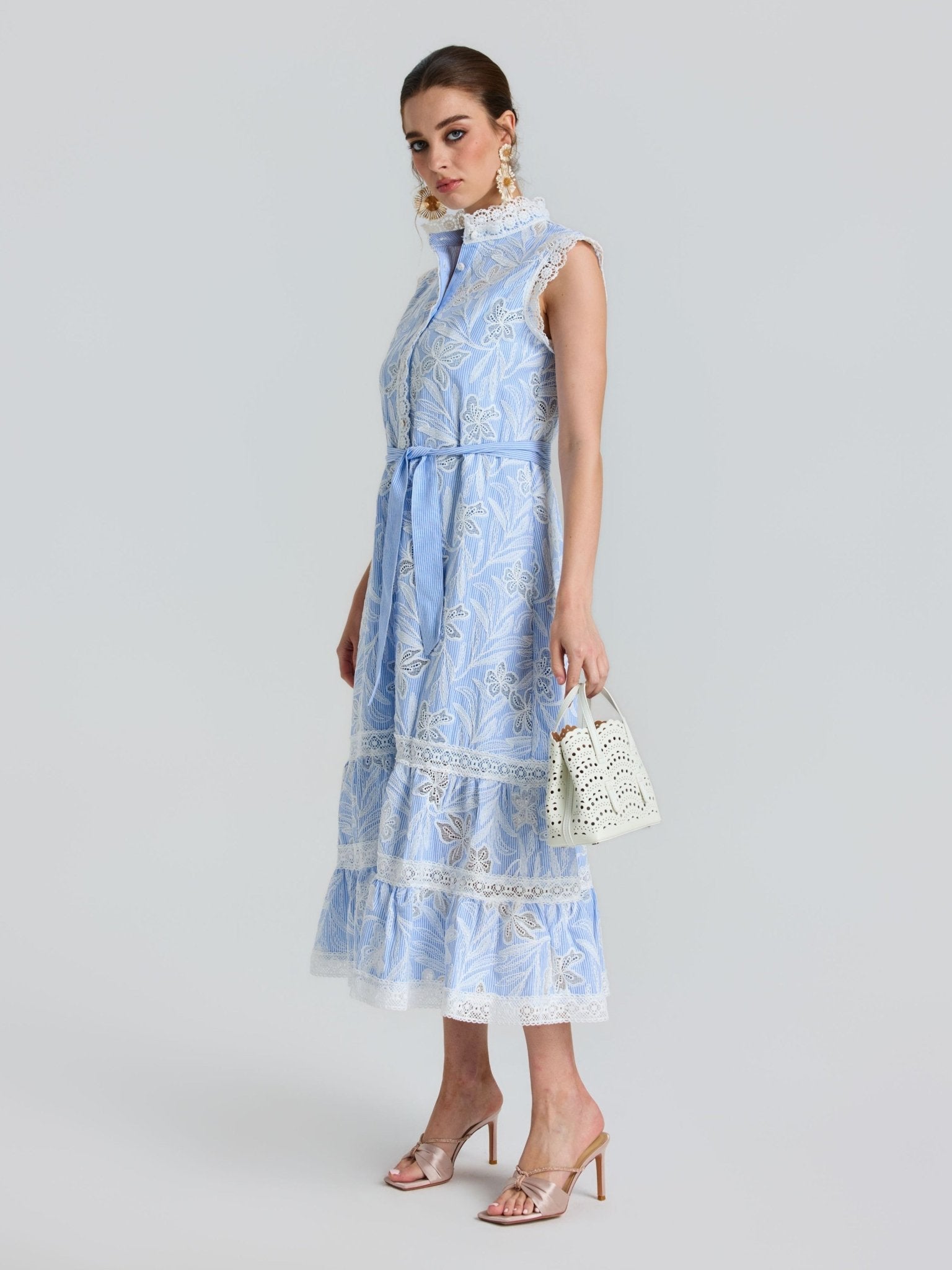 Openwork Embroidered Lace-Trim Dress - Social Queen