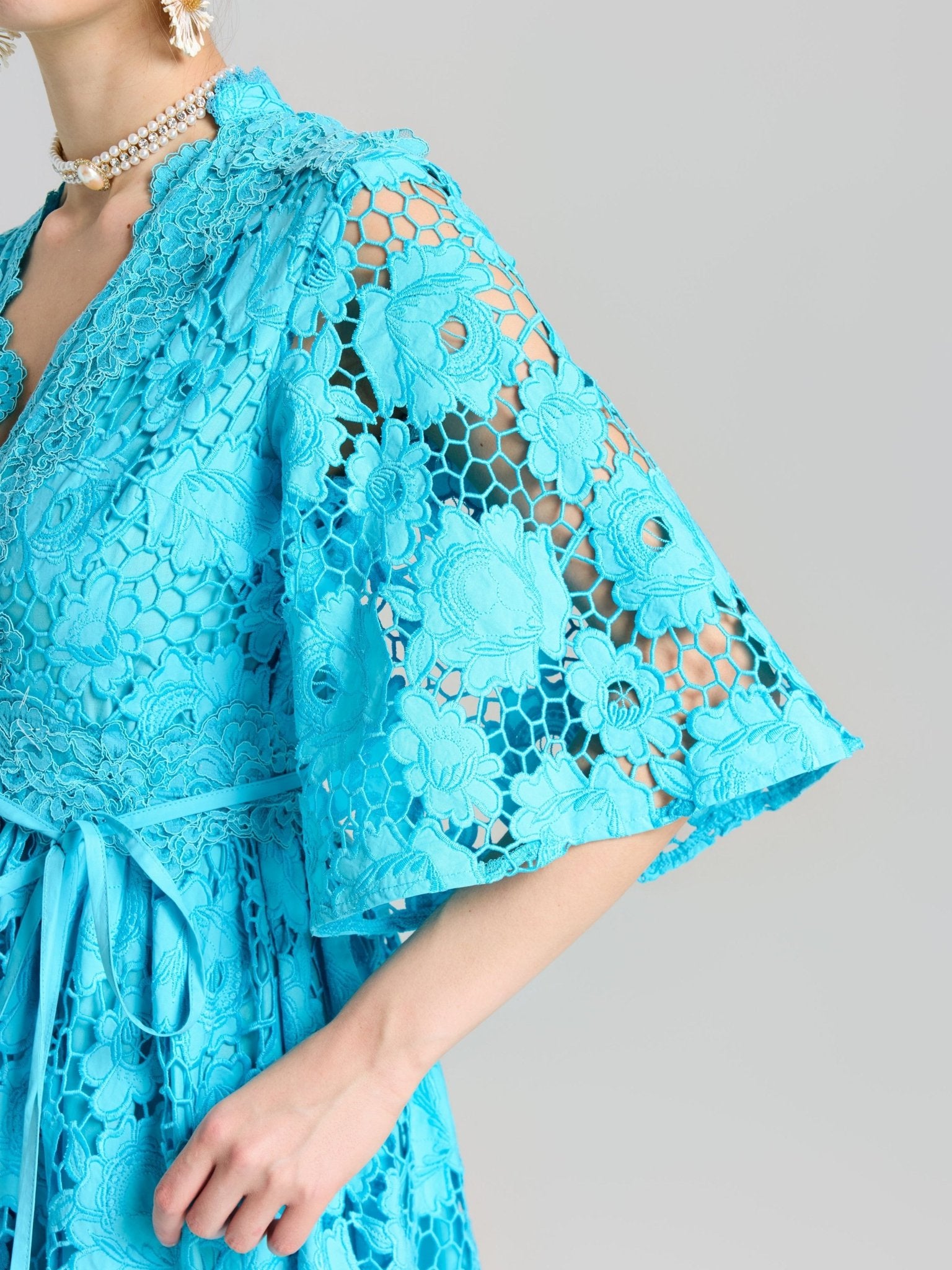 Rose Cutwork Lace Dress - Social Queen