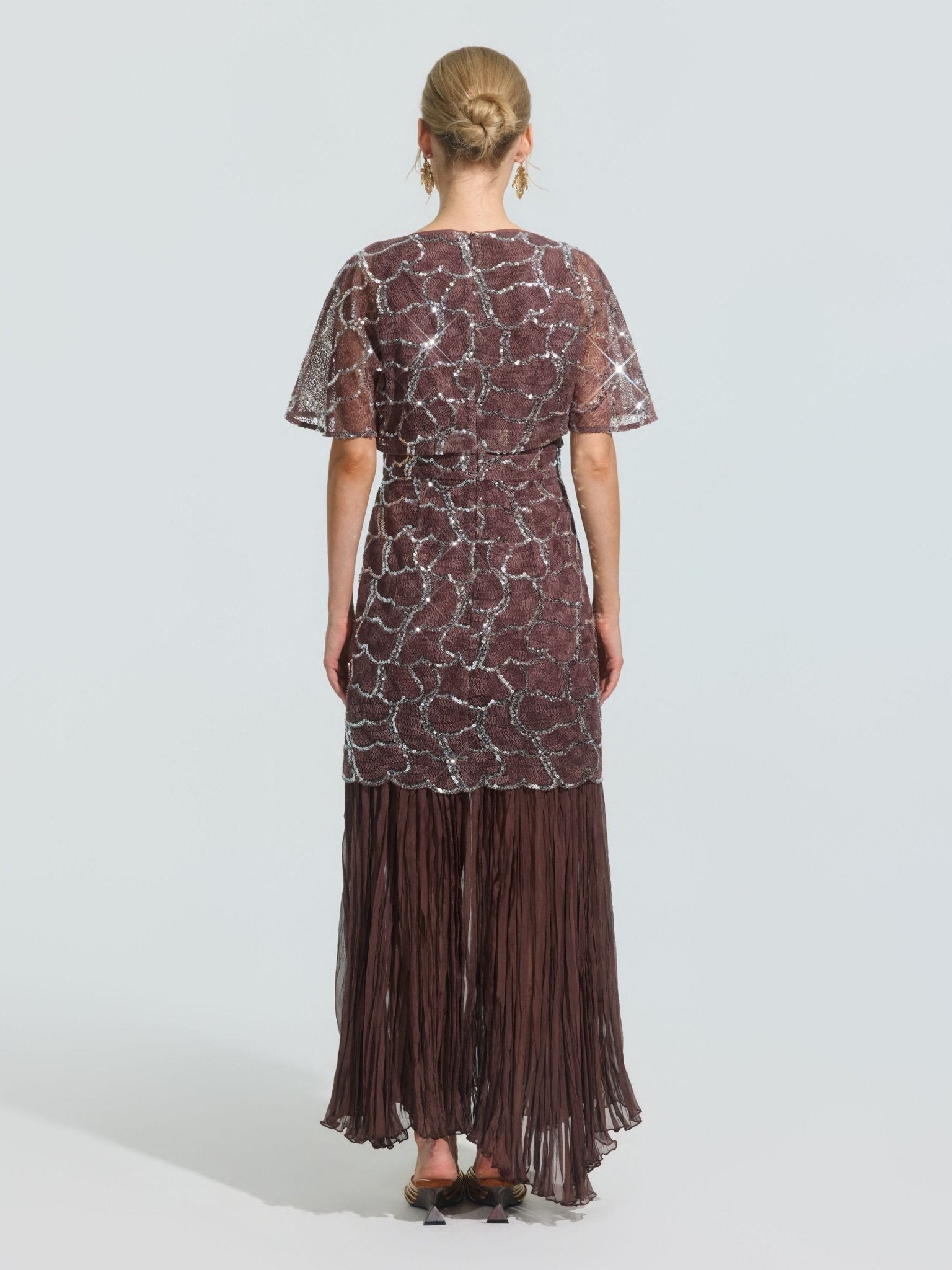 Scale Sequin Pleated Dress - Social Queen