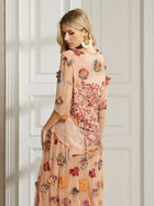 100% Silk Floral Embroidered Top - Social Queen