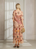 100% Silk Floral Embroidered Top - Social Queen