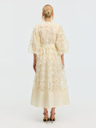 3D Floral Appliqué A-Line Dress - Social Queen