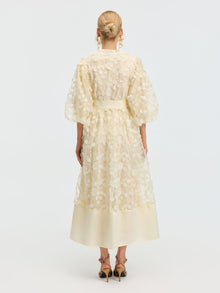 3D Floral Appliqué A-Line Dress - Social Queen