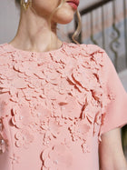 3D Floral Appliqué A-Line Dress - Social Queen