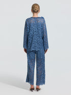 3D Floral Appliqué Cutwork Lace Top - Social Queen