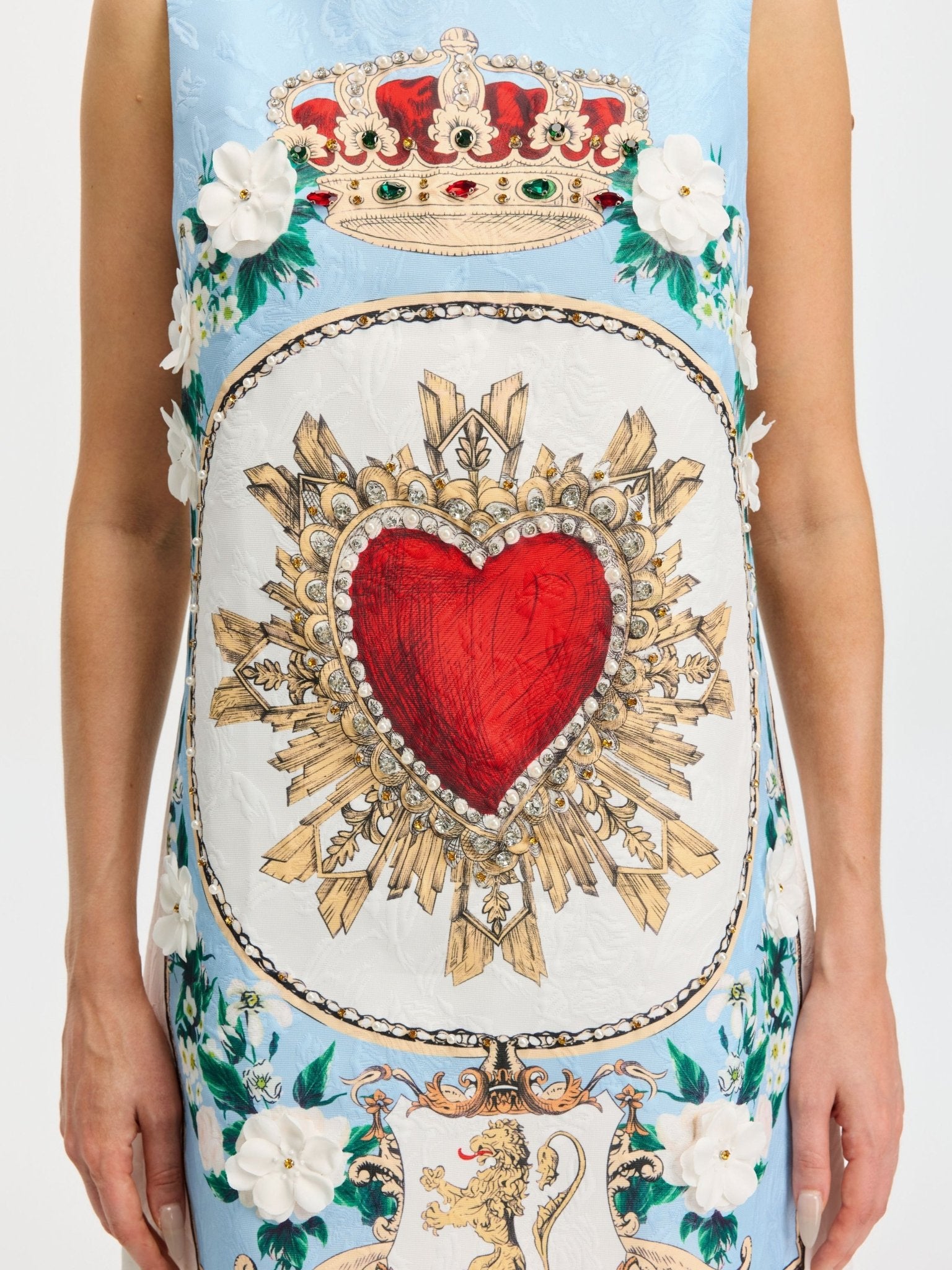 3D Floral Embellished Jacquard Dress - Social Queen
