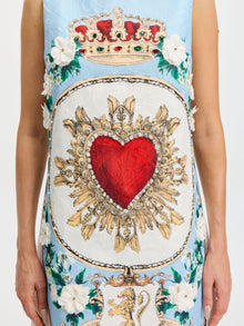3D Floral Embellished Jacquard Dress - Social Queen