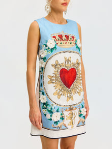 3D Floral Embellished Jacquard Dress - Social Queen