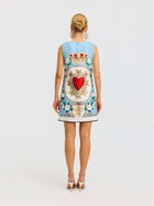 3D Floral Embellished Jacquard Dress - Social Queen
