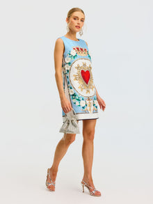 3D Floral Embellished Jacquard Dress - Social Queen