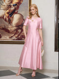 3D Floral Embellished Satin Dress - Social Queen