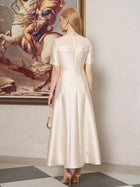 3D Floral Embellished Satin Dress - Social Queen