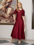 3D Floral Embellished Satin Dress - Social Queen