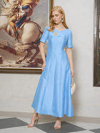 3D Floral Embellished Satin Dress - Social Queen