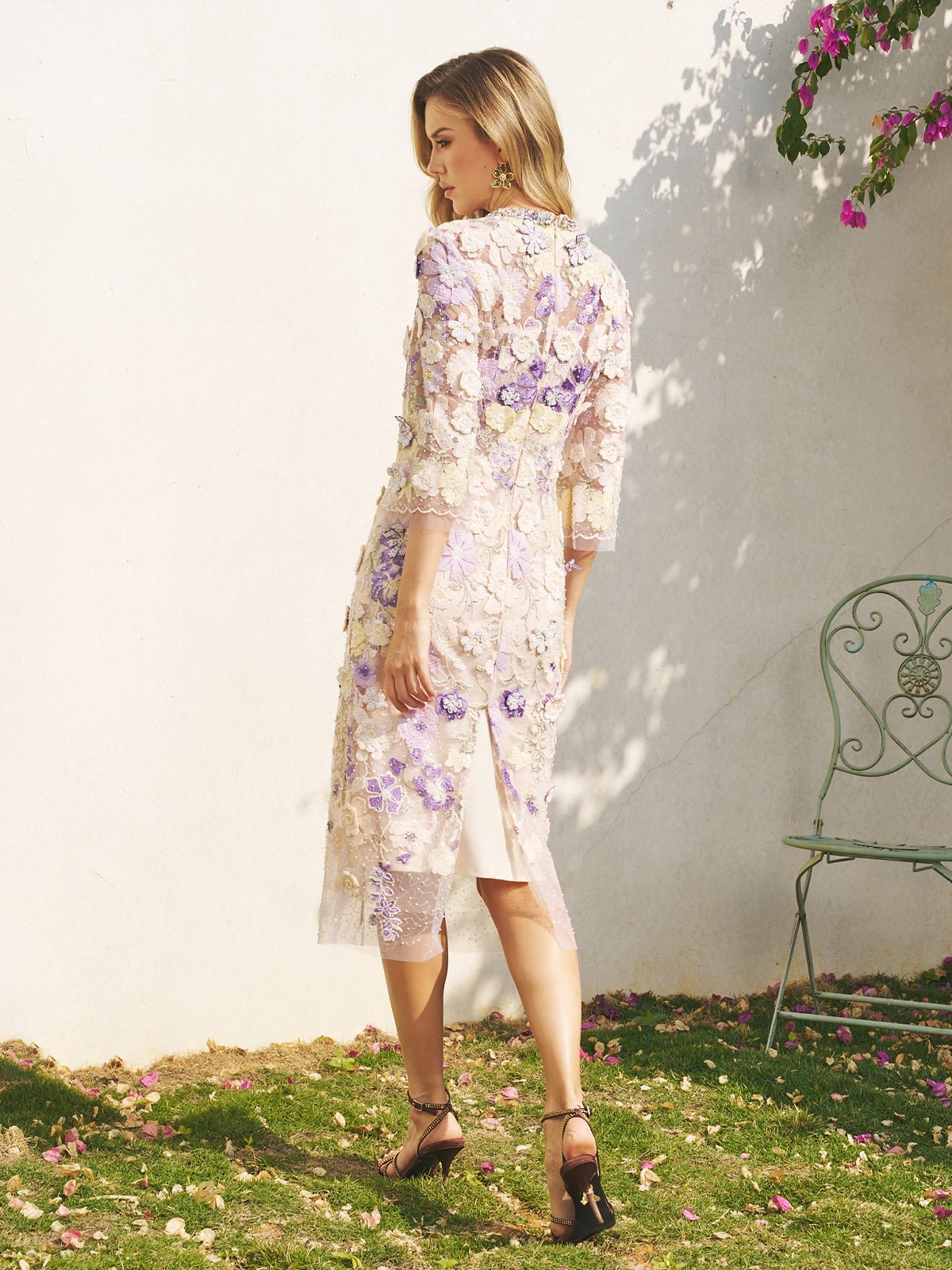 3D Floral Embroidered Beaded Dress | Social Queen 3D Floral Embroidered Beaded Dress | Social Queen