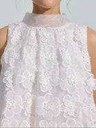 3D Floral Lace Appliqué Silk Top - Social Queen