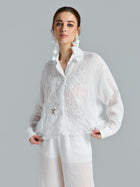 3D Lace Appliqué Shirt - Social Queen