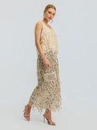 3D Leaf Beaded Mesh Top - Social Queen