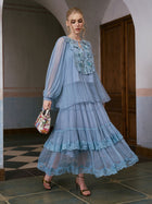 3D Rose Embroidered Blouse (Camisole Included) - Social Queen