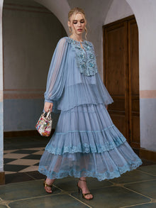 3D Rose Embroidered Blouse (Camisole Included) - Social Queen