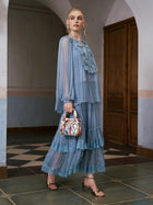 3D Rose Embroidered Blouse (Camisole Included) - Social Queen
